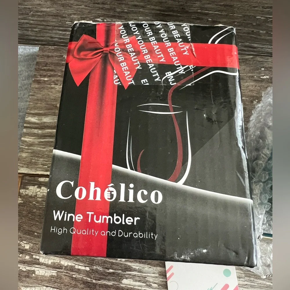 Coholico Wine Tumbler 12oz Stainless Insulated Teal You’re Awesome Gag Gift New‎